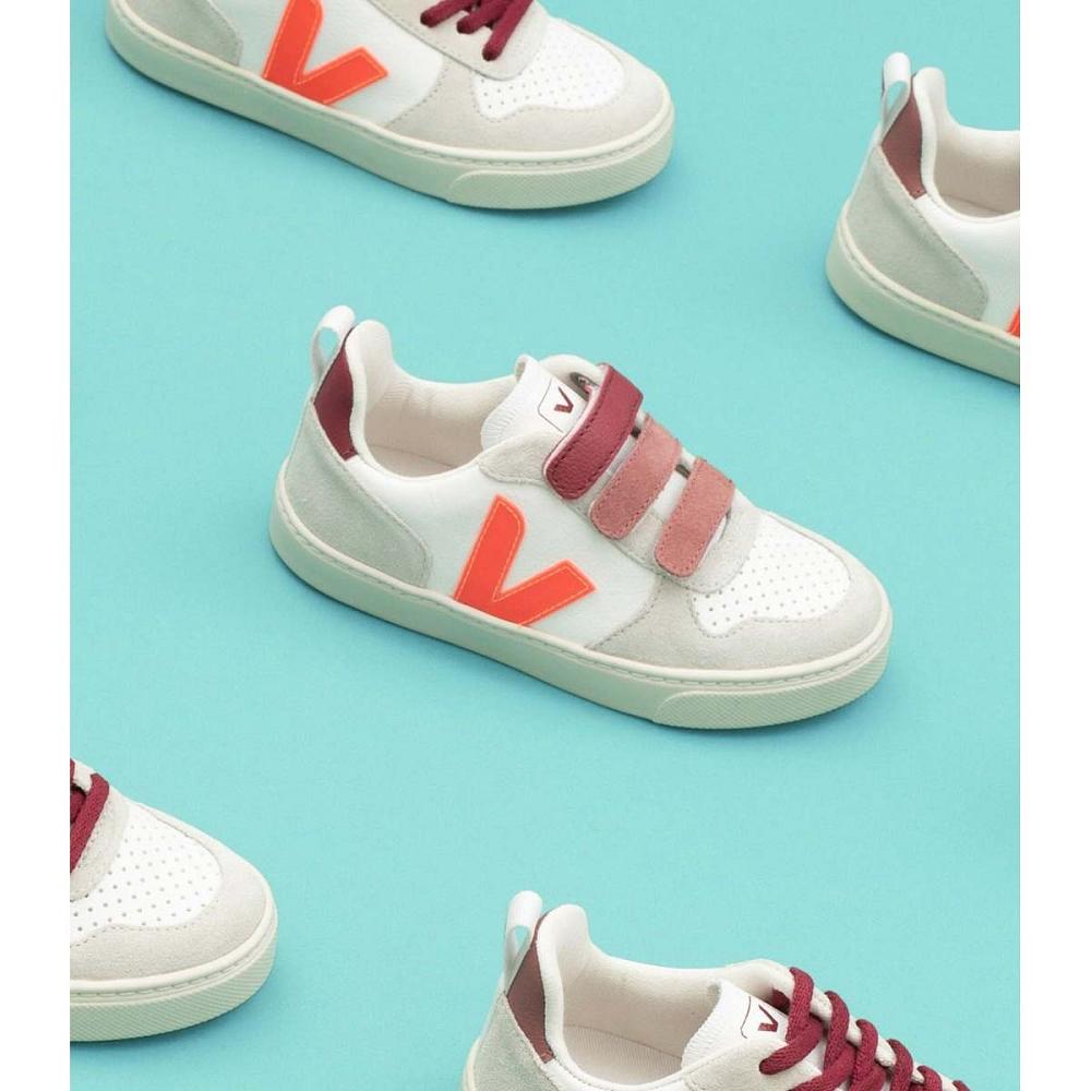 Zapatos Veja V-12 BONTON Niños White/Orange | MX 754DFM
